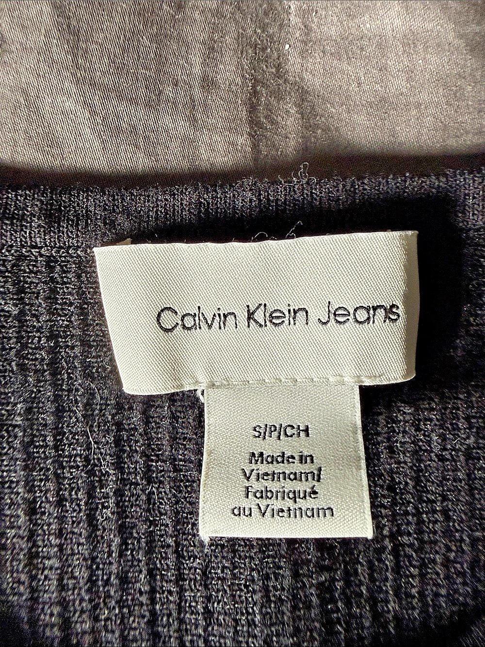 Calvin Klein Jeans Ribbed Mini Dress in Black Size Small Like New - Picture 3 of 5